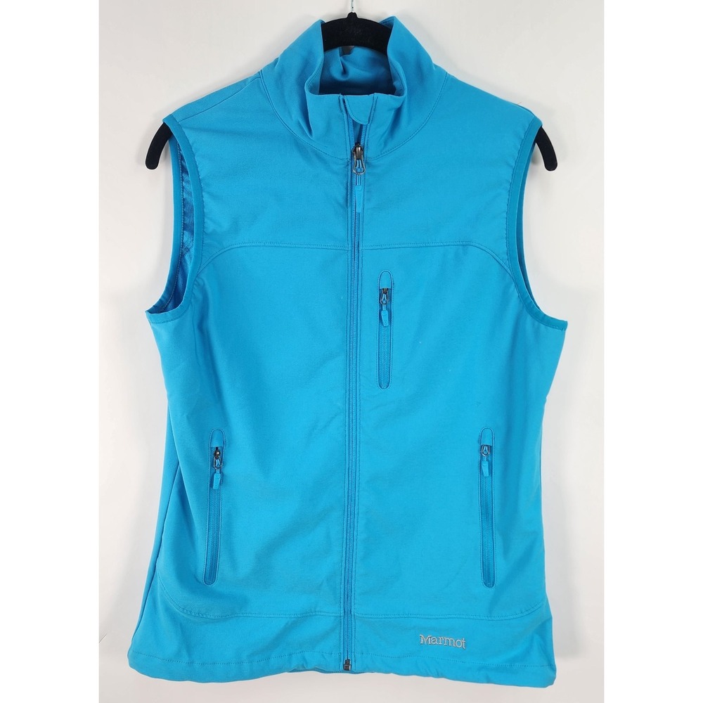 Marmot Tempo Vest Women's M Full Zip Hiking Soft Lightweight Active Atomic Blue